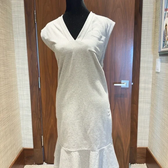 Brunello Cucinelli Cream Sheath Dress Sleeveless V-Neck - Picture 1 of 8